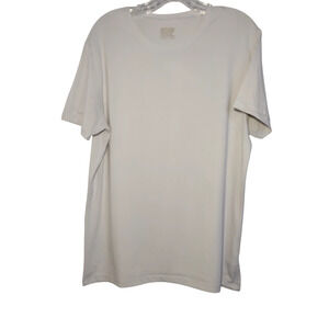 32 Cool Mens Round neck Pullover Short Sleeve Activewear Top White Large
